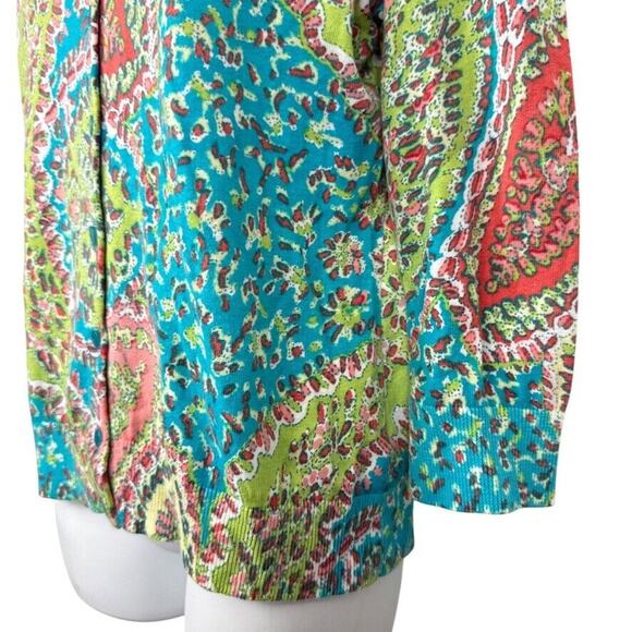 Talbots Petite Womens Colorful Cardigan Sweater Cotton Blend Lightweight sz M P - Picture 8 of 16